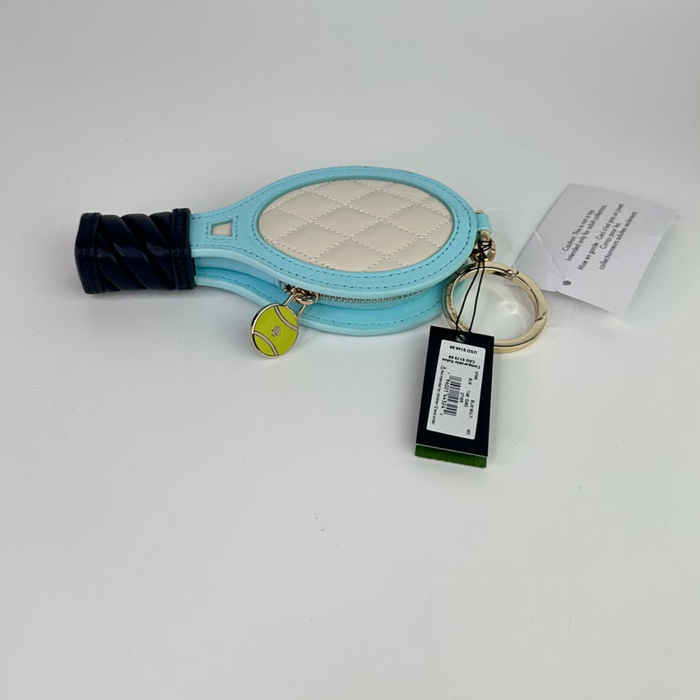 Kate Spade Grand 3D Tennis Racquet Bag Charm and Card Holder. - Picture 2 of 12